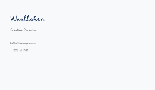 Waallohen Business Card