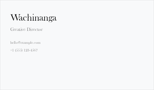 Wachinanga Business Card