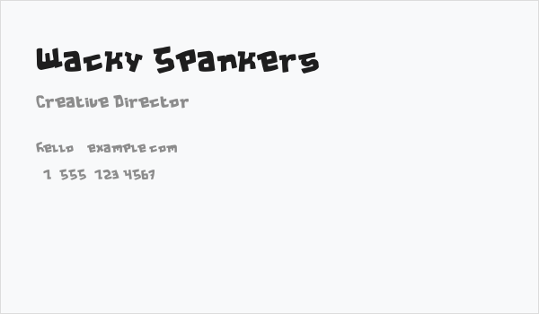 Wacky Spankers Business Card