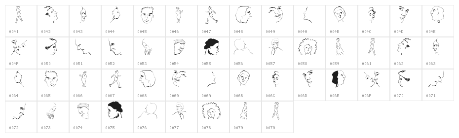 WacoFaces Character Map