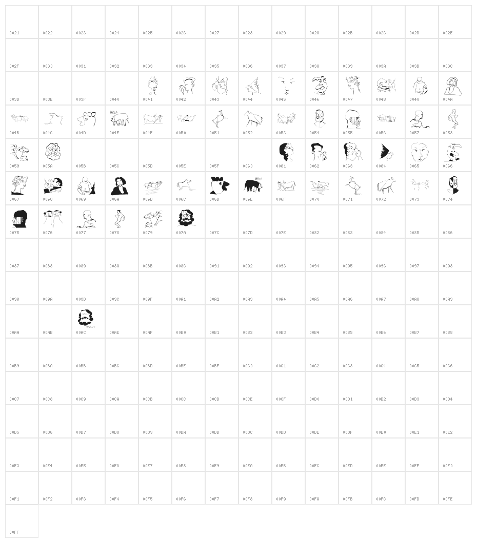 WacoGraphireSketches Character Map