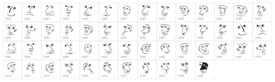 Wacofaces04 Character Map