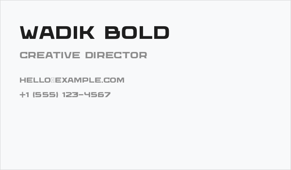 Wadik Bold Business Card