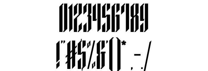 Waffelstein-Stencil Шрифта ДРУГИЕ символов