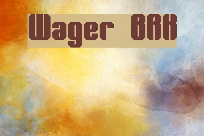 Wager BRK Font examples