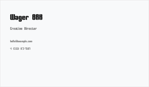 Wager BRK Business Card