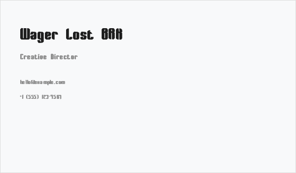 Wager Lost BRK Business Card
