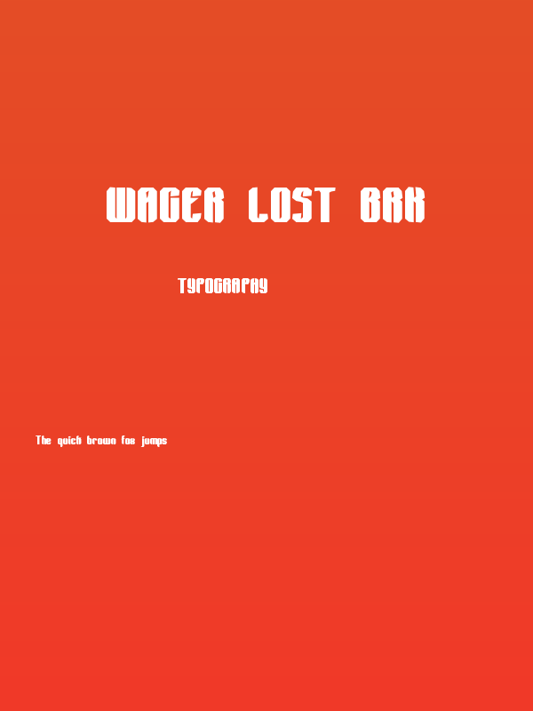 Wager Lost BRK Poster