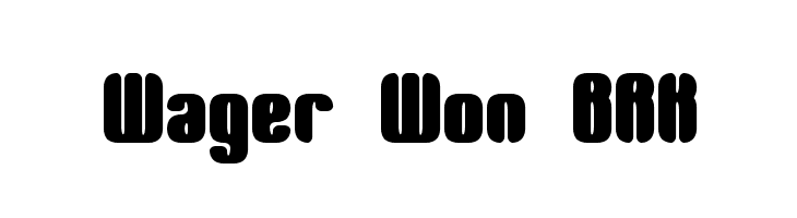 Wager Won BRK Font