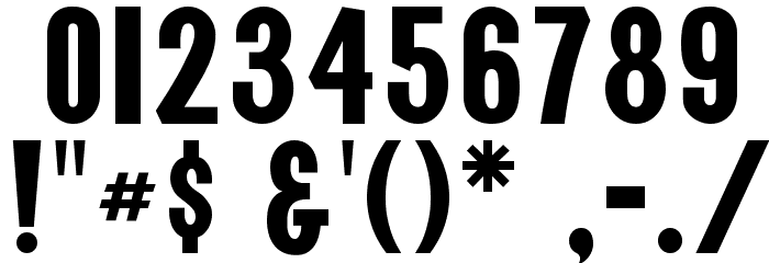 Wagner Zip-Change Condensed Font OTHER CHARS