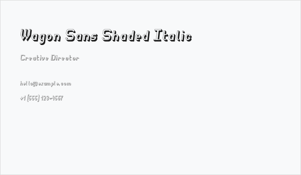 Wagon Sans Shaded Italic Business Card