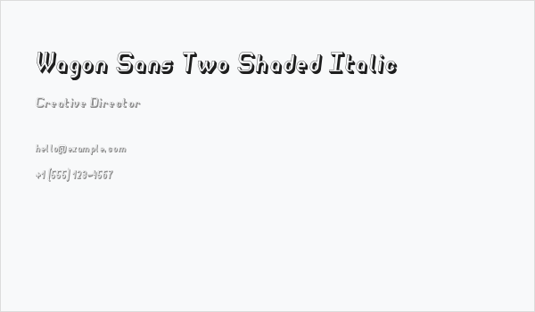 Wagon Sans Two Shaded Italic Business Card