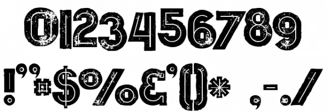 Wagoon Bold Inline Grunge Font OTHER CHARS