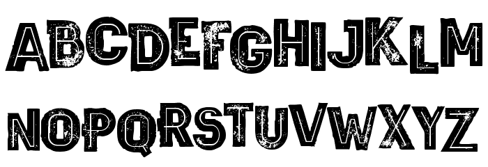 Wagoon Bold Inline Grunge Font LOWERCASE