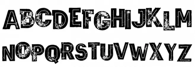 Wagoon Bold Inline Grunge フォント 大文字
