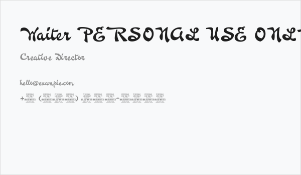 Waiter PERSONAL USE ONLY Business Card