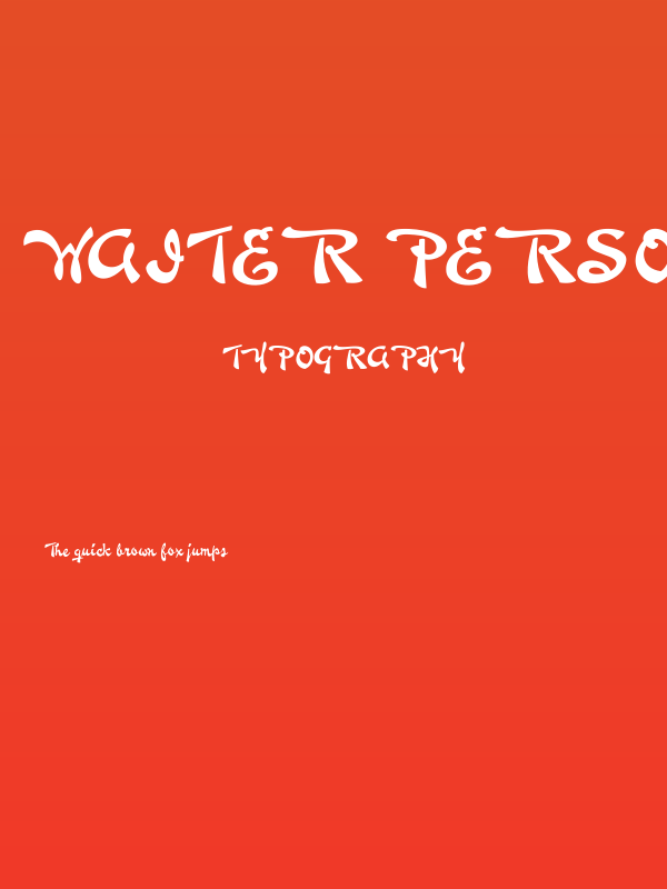 Waiter PERSONAL USE ONLY Poster