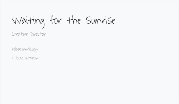Waiting for the Sunrise Business Card