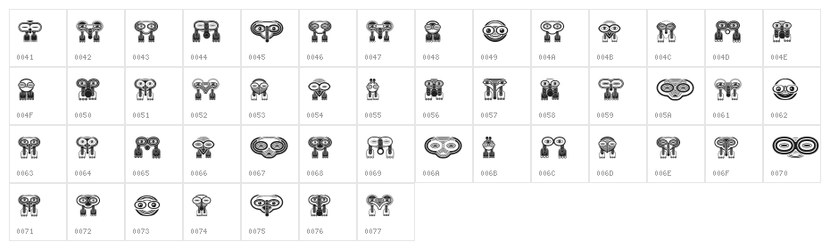 Wakazi Regular Character Map