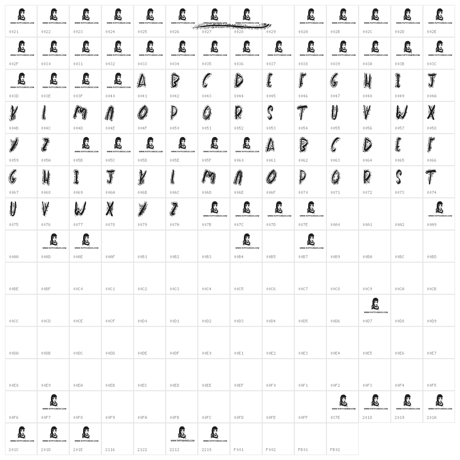 Wake Me Up Character Map