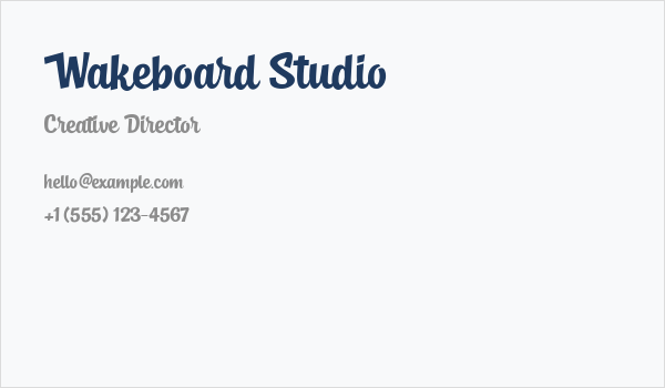 Wakeboard Studio Business Card