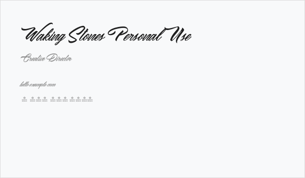 Waking Stones Personal Use Business Card