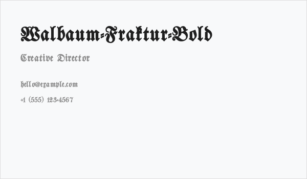 Walbaum-Fraktur-Bold Business Card