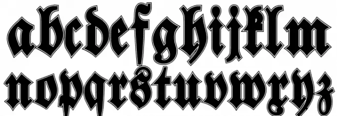 Walbaum-Fraktur Inline Bold फ़ॉन्ट लोअरकेस