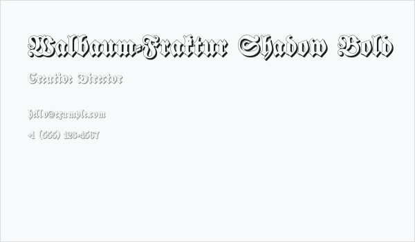 Walbaum-Fraktur Shadow Bold Business Card