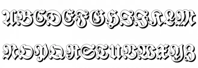 Walbaum-Fraktur-ShadowBold फ़ॉन्ट अपरकेस