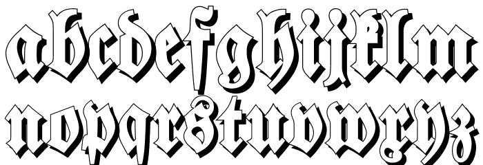 Walbaum-Fraktur-ShadowBold Font LOWERCASE