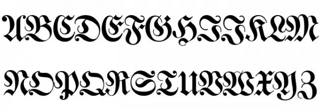 Walbaum-Fraktur UNZ1 Font UPPERCASE