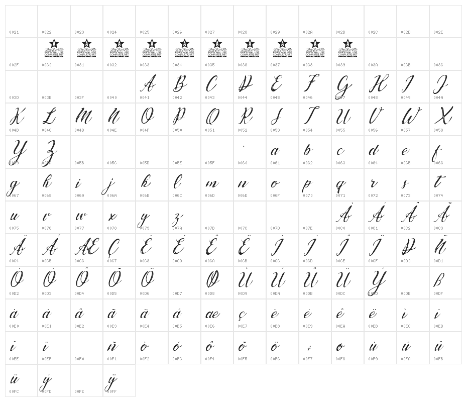 Waldorf Astoria Personal Use Regular Character Map