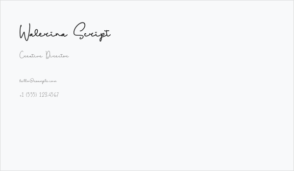 Walerina Script Business Card