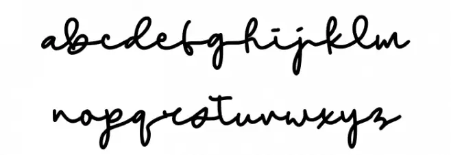 Walerina Script Font LOWERCASE