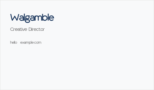 Walgamble Business Card