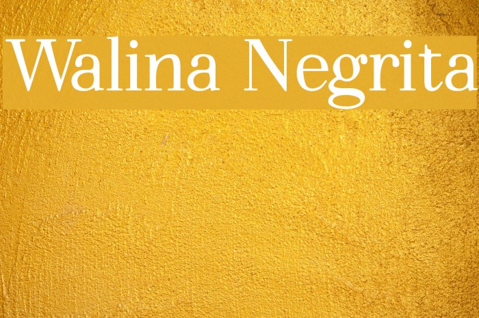Walina Negrita Example 1