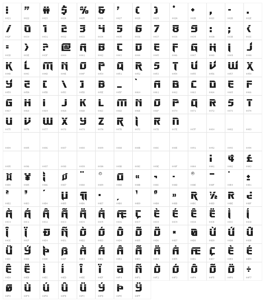 Walk The Moon Laser Character Map
