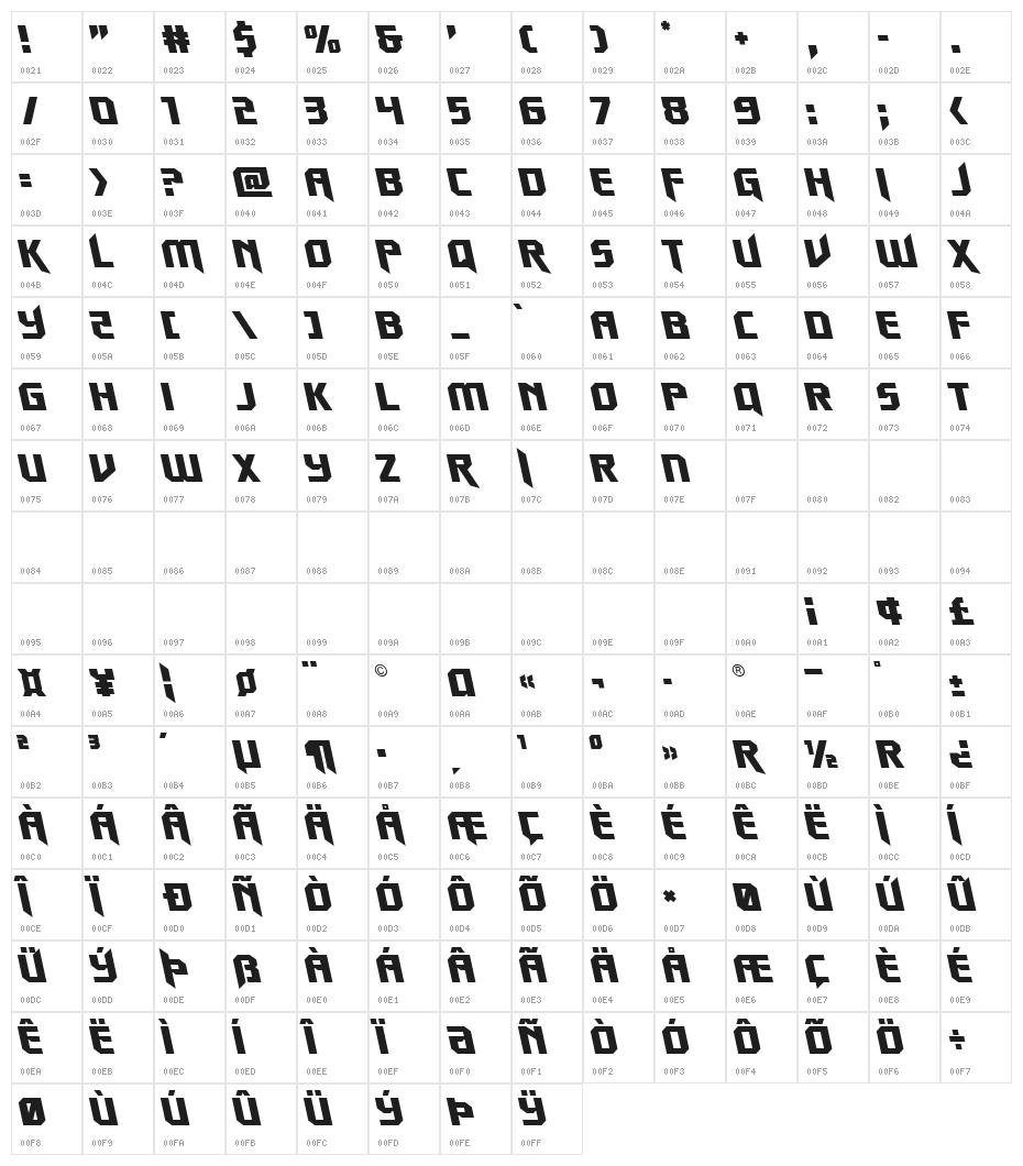 Walk The Moon Leftalic Character Map