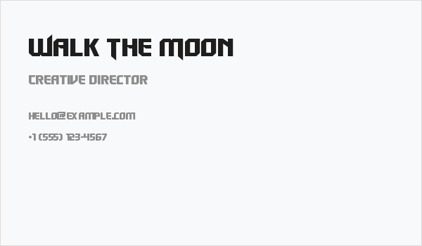 Walk The Moon Business Card