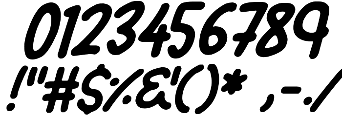 Walking Italic Font OTHER CHARS