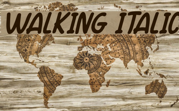 Walking Italic Font examples