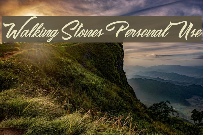 Walking Stones Personal Use Font examples