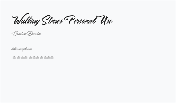 Walking Stones Personal Use Business Card