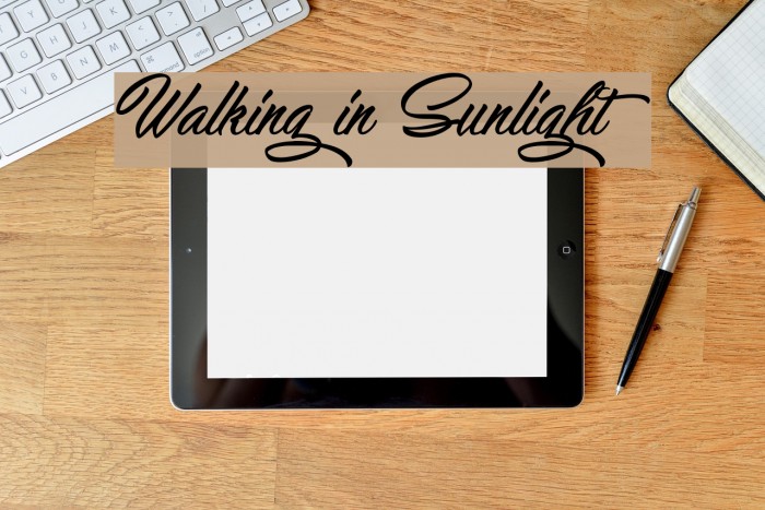 Walking in Sunlight Font examples