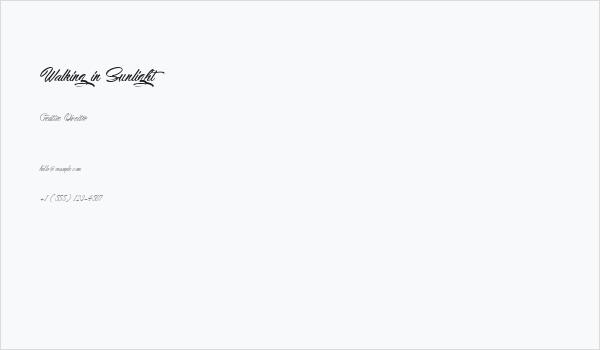 Walking in Sunlight Business Card