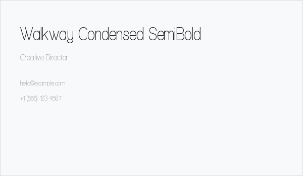 Walkway Condensed SemiBold Business Card