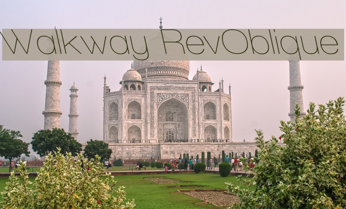 Walkway RevOblique Schriftart examples