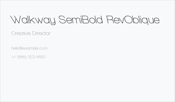 Walkway SemiBold RevOblique Business Card
