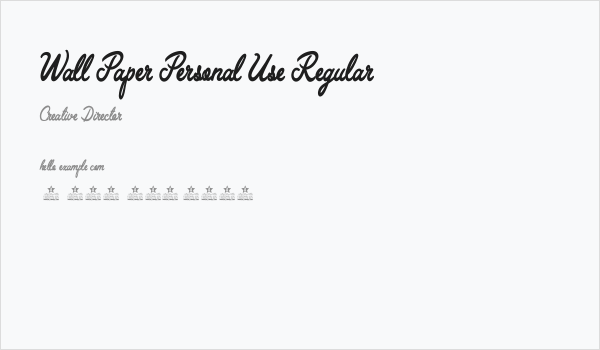 Wall Paper Personal Use Regular Business Card